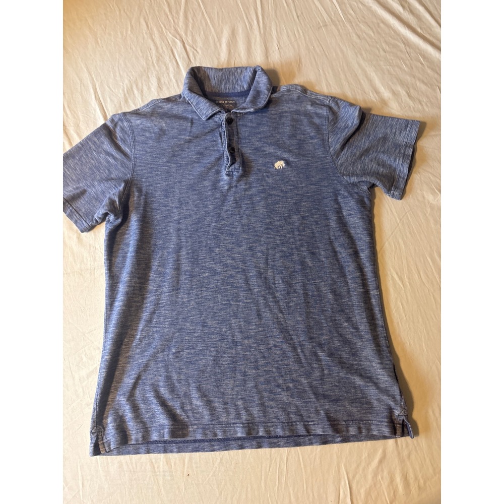 Banana‎ Republic Polo Shirt Mens Large Blue  Elephant Logo Heathered